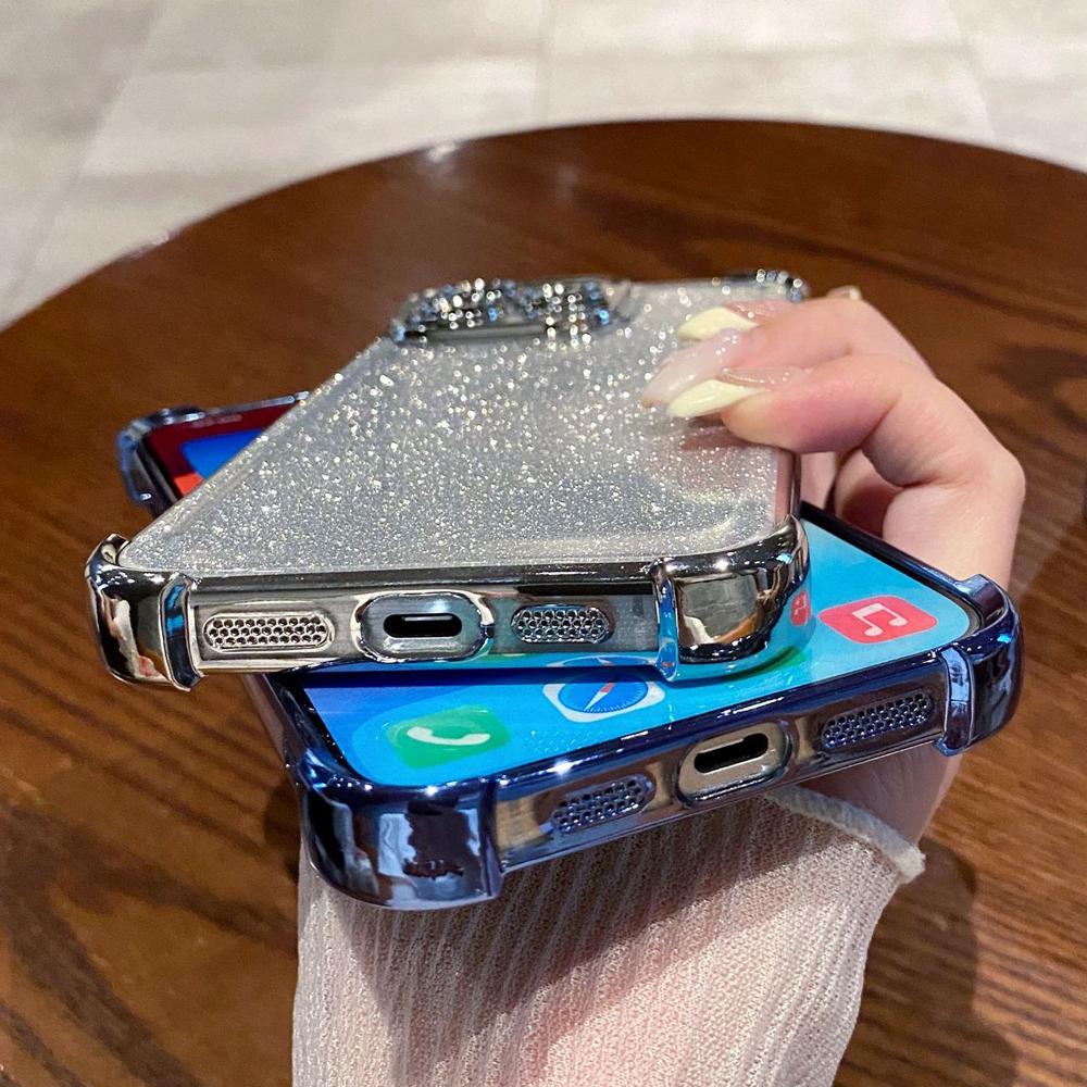 Glitter Gradient TPU Soft Case For iPhone 17 16 15 14 13 12 11 Pro Max Air 16e 17e 7 8 Plus X XS XR Sparkle Cover
