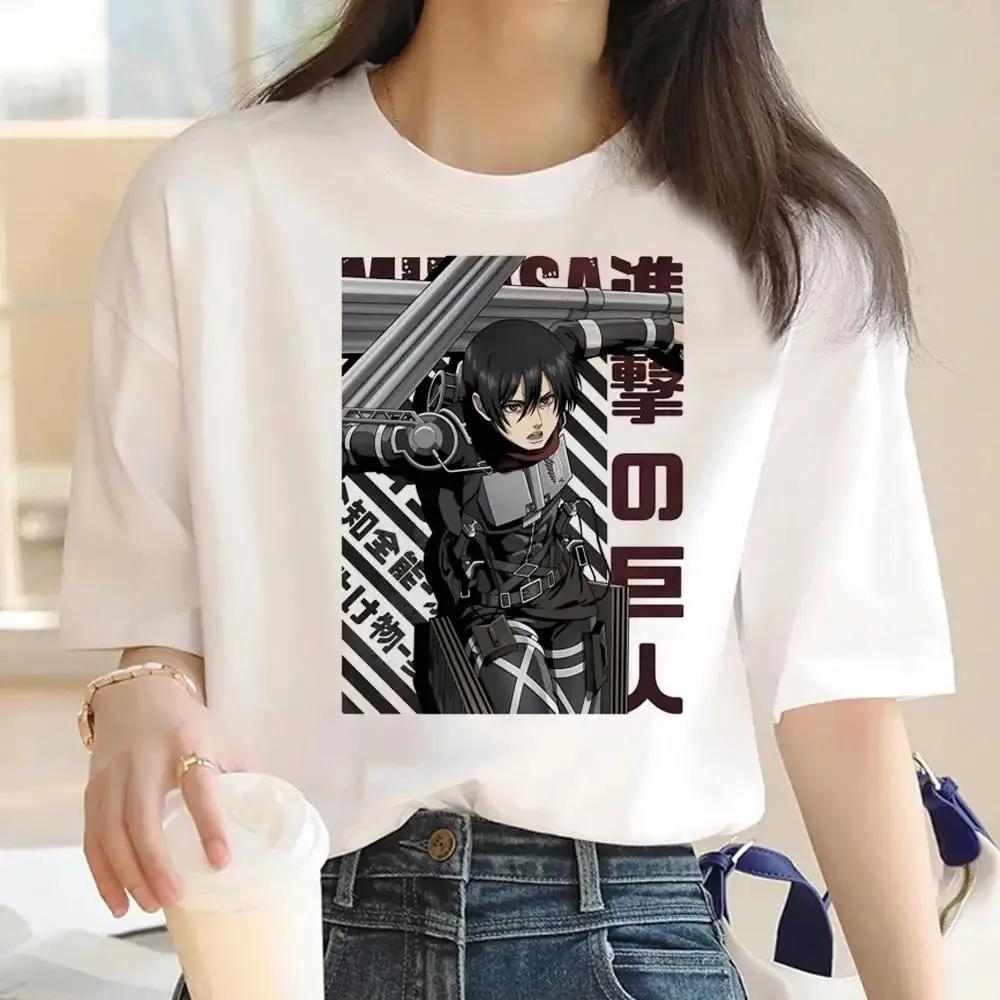 2024 New Anime Attack Titan Graphic Printing Harajuku T-Shirt Casual Fashion Short Sleeve Plus Size T-Shirt Ladies Short Sleeve