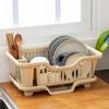 Dish Drying Rack Kitchen Utensils Drainer Rack with Drain Board Countertop Dinnerware Organizer Kitchen Storage Rack Tools