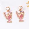 European and American Creative Earrings Geometric Earrings Diamond Cold Drink Wine Glass Earrings Pearl Stud Earrings Temperament Women's Jewelry