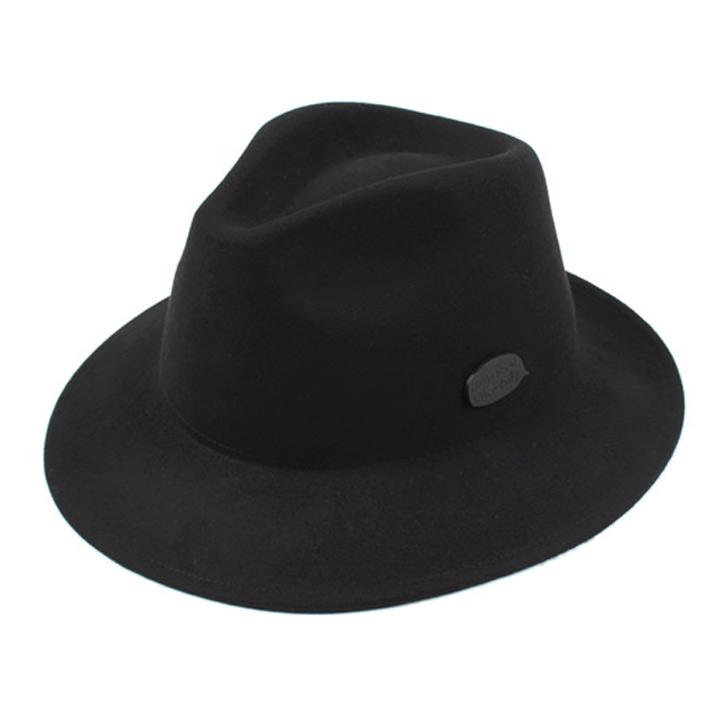Yunibeosyeolkemiseuteuli Black Metal Wool Short Fedora Bk Wool Fedora