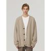 Autumn Men's V-neck Knitted Cardigan Jacket Korean Style Trendy Solid Loose Casual Lazy Style Sweater