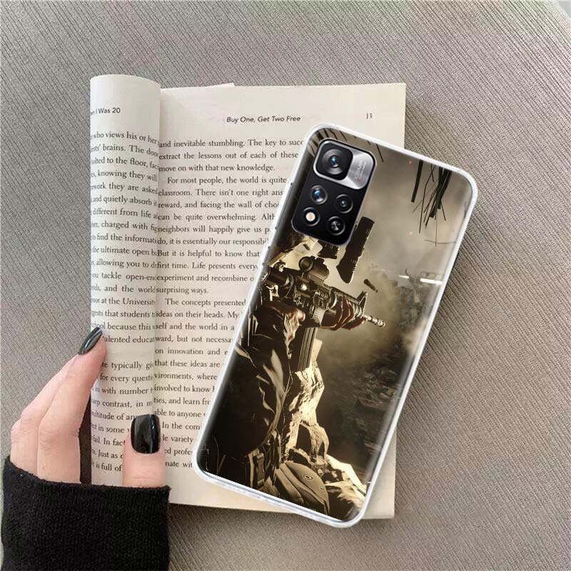 Power Army Soldier Phone Case For Redmi Note 13 12 Pro Plus 14 15 Pro 5G 11 11T 11E 11S 10 Pro 10S 9 9S Cover Cell Clear TPU Cap