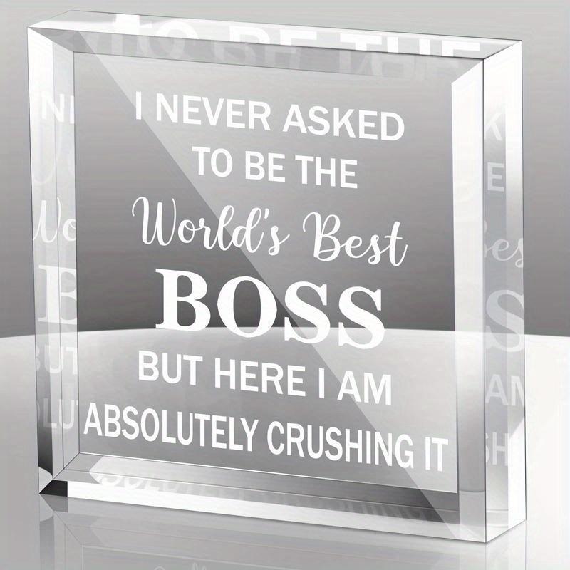 World s Best Boss Acrylic Gift- Great Table Centerpieces for Coworkers or Bosses чистый