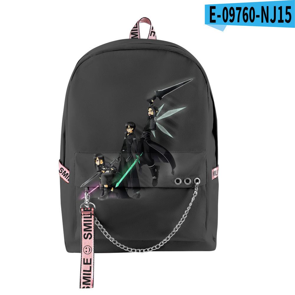 Classic Novelty Sword Art Online Student School Bags Unisex 3D Prind Oxford Waterproof Notebook Multifunction Travel Backpacks