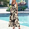 Ladies' floral print summer casual and fashionable sleeveless long dress