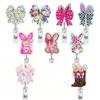 1pc Bunny Egg Bow Retractable Badge Reel, Swivel ID Card Holder Clip For Doctor, Nurse, Office Worker, Party