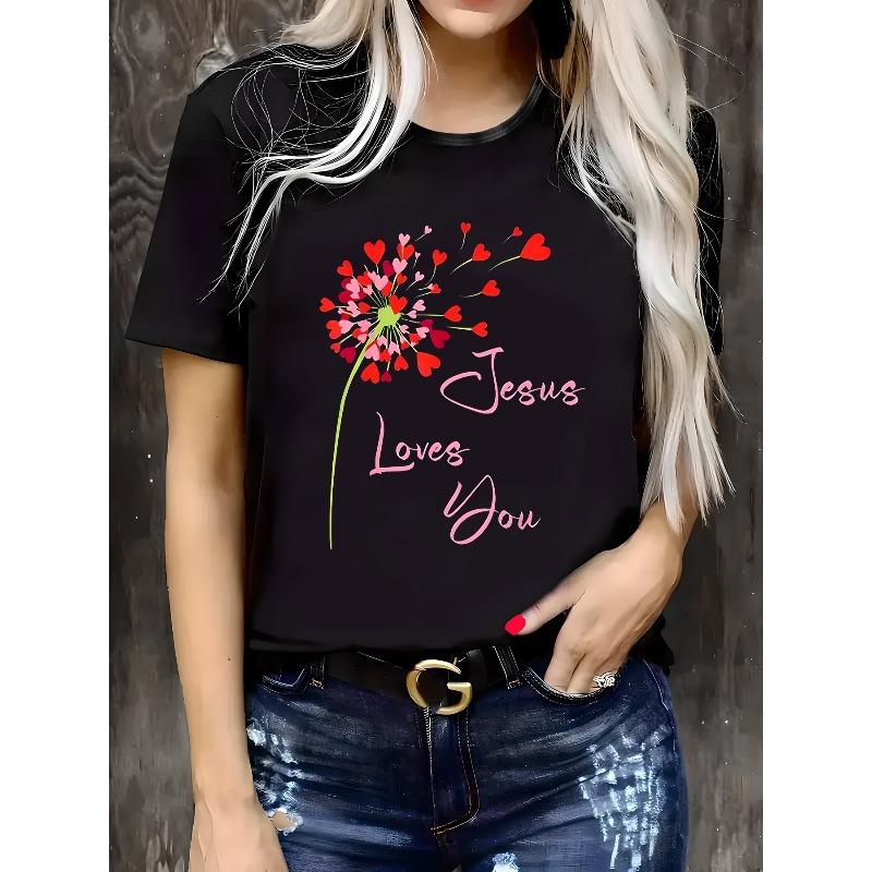 

Women s Plus Size Casual T-Shirt Round Neck Short Sleeve Comfort All-Season Top 4XL чорний
