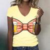 Women's Casual V Neck Short Sleeve T Shirt Oktoberfest Print Top Lightweight Soft Fabric Relaxed Fit Tee for Everyday Wear