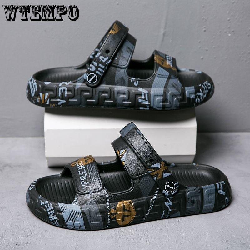 WTEMPO Pánské letní sandály Měkká podrážka Nazouváky Venkovní Dírkované Plážové boty Domácí pantofle Nositelné Protiskluzové Turistické boty