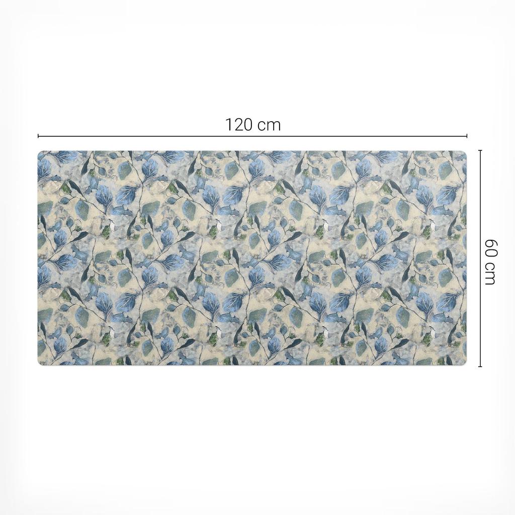 Vinyl Protective Mat for Workstation Watercolor Leaves 120X60 Cm