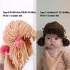 Bangs Baby Gebreide Muts met Vlechtjes Pruik Bevestigd Kinder Cosplay Haar Kap voor Baby Meisjes