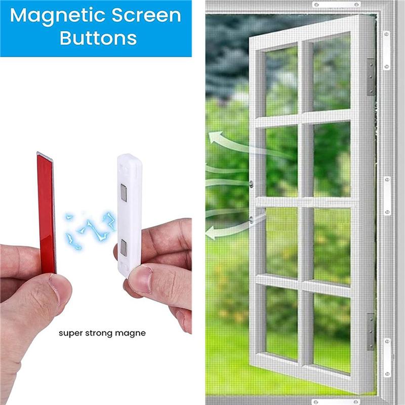 B97A-24PCS White Window Screening Europe No Punching Magnetic Retainer Window Screen Buckle Magnetic Screens Magnet Fixed
