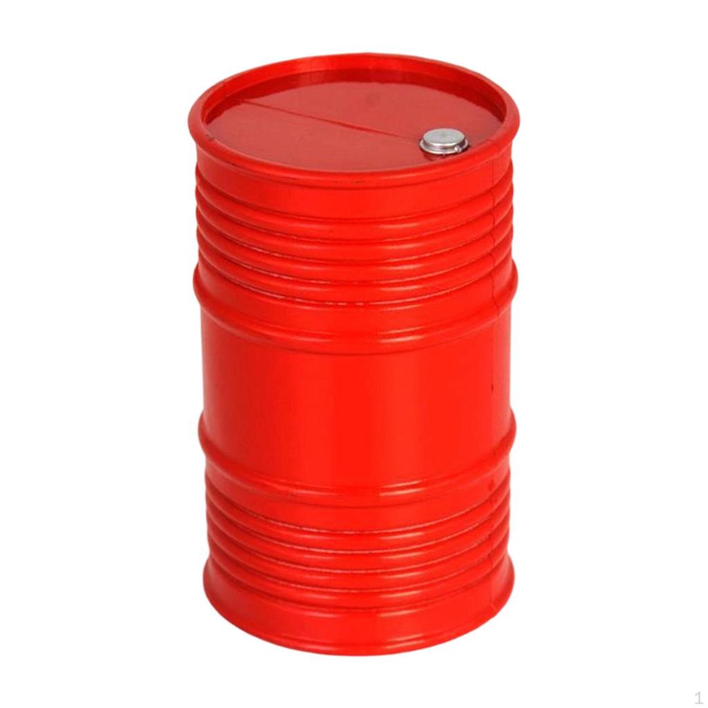 Mini Oil Drum 5.9cmx9.5cm Realistic Simulated Fuel Barrel Container for 1/8, 1/10, 1/12 RC Car
