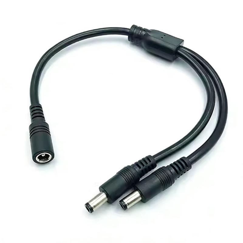 1PC DC 5.5mm*2.1mm 1 To 2 Connector Male To Female Plug DC Power Splitter Cable CCTV LED Strip Light Power Supply Adapter 18AWG