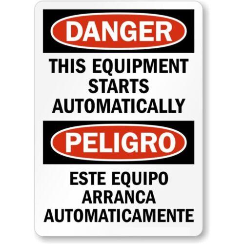 

Automatic Equipment Bilingual Aluminum Weatherproof Sign pAluminum 20x30cm（7.8x11.8inch）