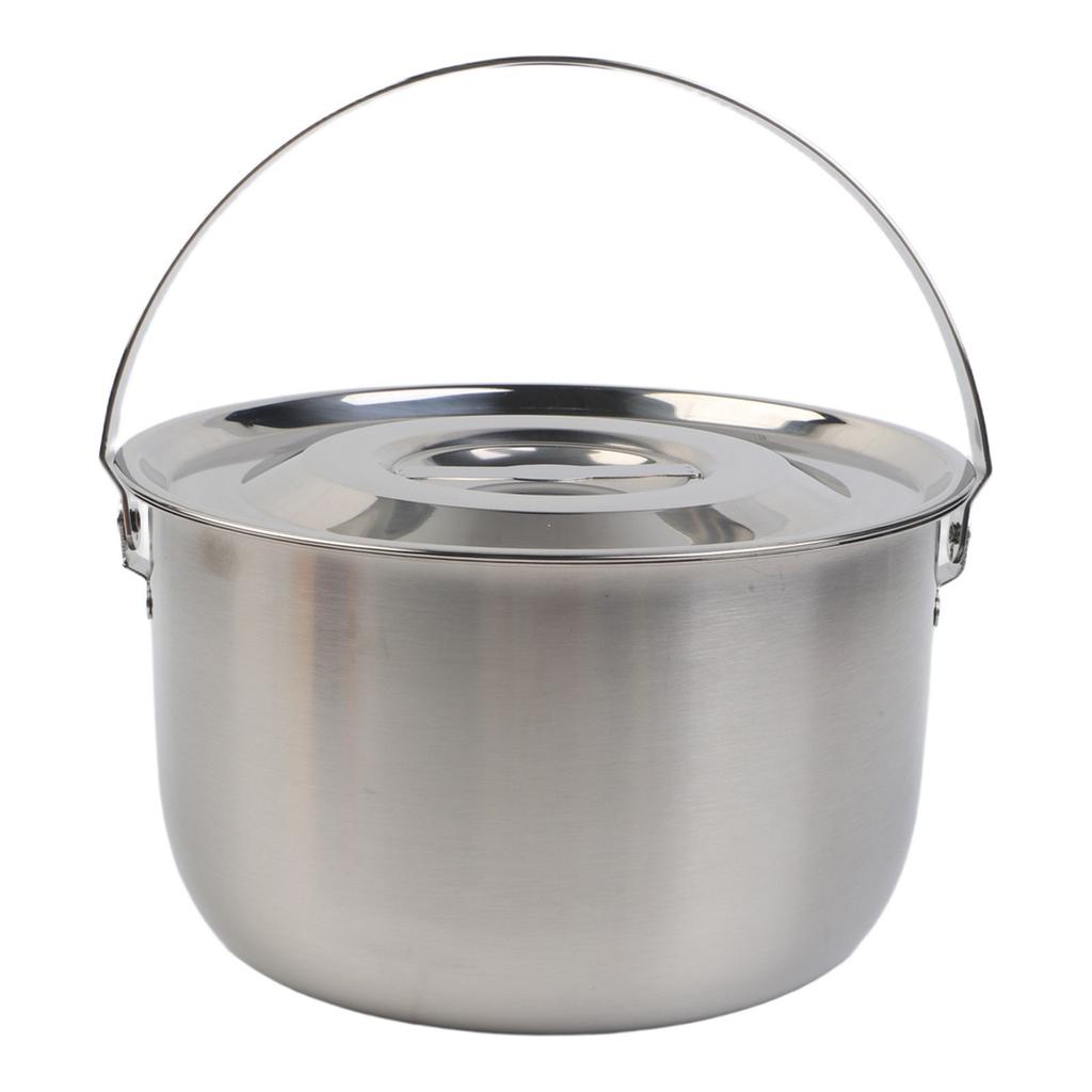 Camping Cookware Outdoor Cooking Stainless Steel Pot Fitting Lid