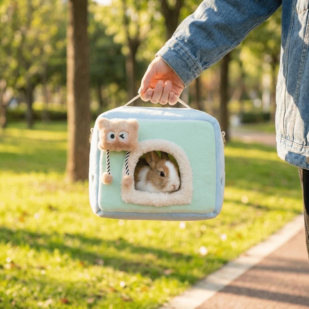 Warme Kaninchen-Ausgehtasche Weiche Hamster-Handtasche Hamster-Nest Kleiner Haustier-Träger Tierarztbesuch