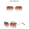Women's Sunglasses, Men's and Women's Fashion Square Rimless Sunglasses, Large Frame Sunglasses