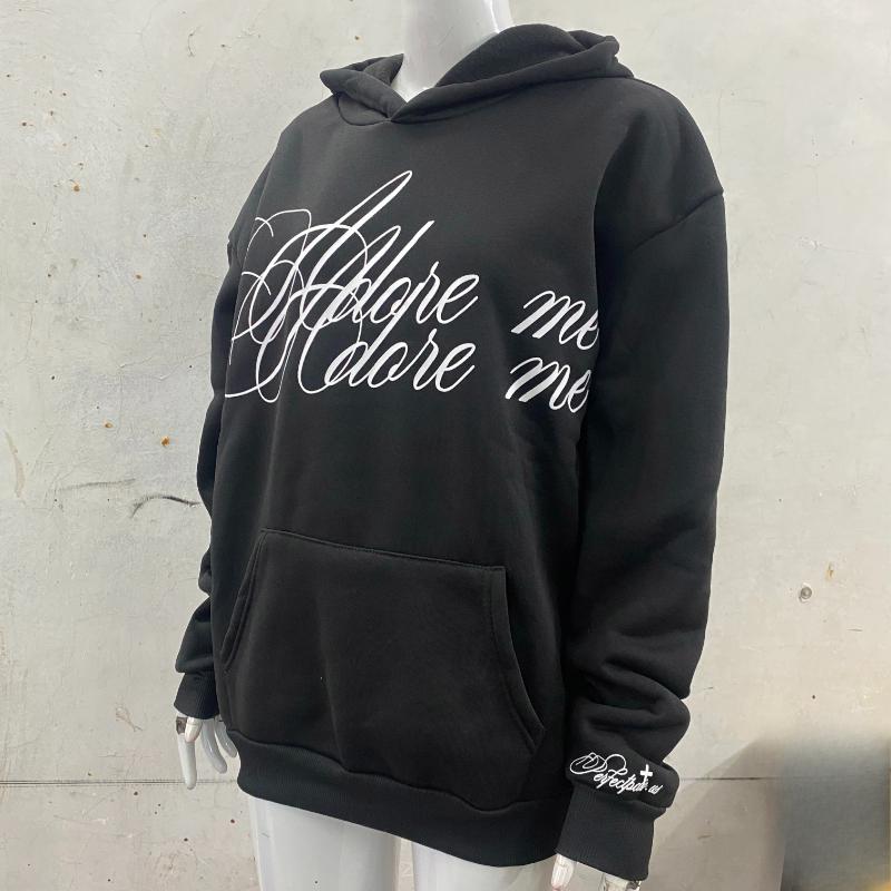 Europäischer und amerikanischer Y2K Street Trend Langärmiger dunkler Retro Punk Buchstaben bedruckter Pullover Hoodie