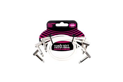 ERNIE BALL 6386 Flat Ribbon Patch Cable White 3 Pack 12 Inches 30cm EB 6386 FLAT RIBBON PATCH CABLE 3P WH [Genuine Product] 12"