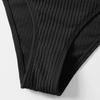 2Pcs/Set Women Bikini Set U-Neck Sleeveless Removable Padding Bra High Waist Swimming Trunks Set Ribbed