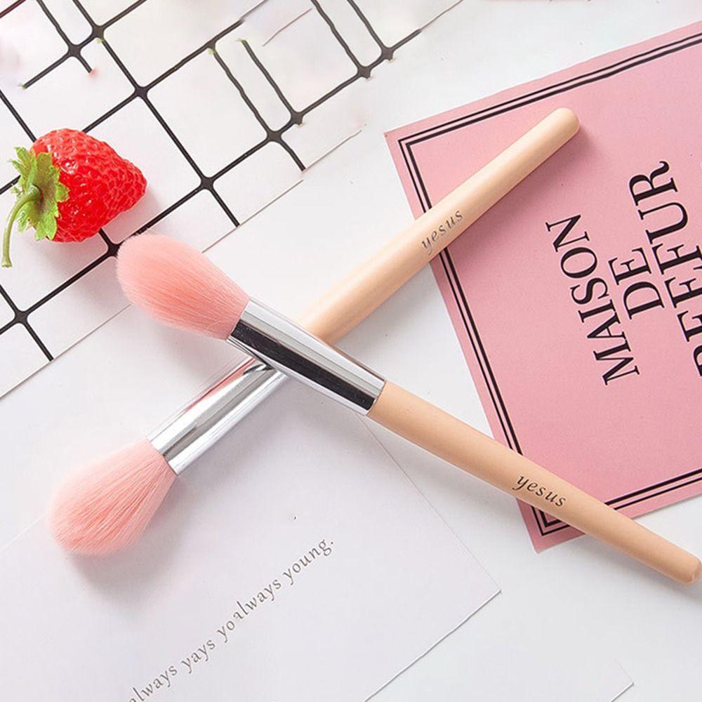 

Refined Flame Powder Blusher Brush Powder Blush High Gloss Brush Flame Shaped Blush Brush Sculpt розовый