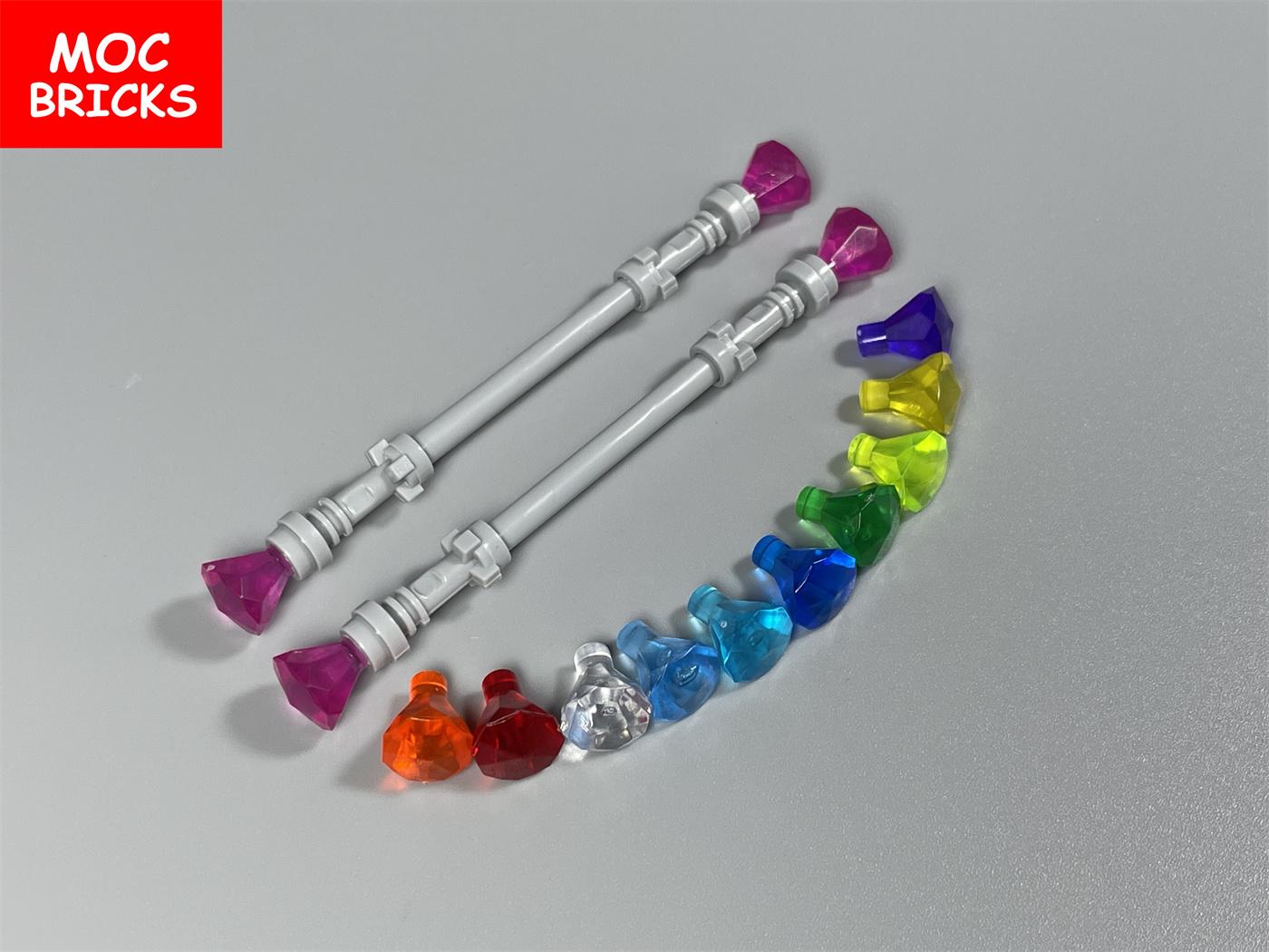 Professional Fishing Unisex Moc Bricks Shooter Gun Mini Blaster Sword Hilt Bar Lightsaber Blade 21699 30374 64567 Weapon Building Blocks Assembled Toys