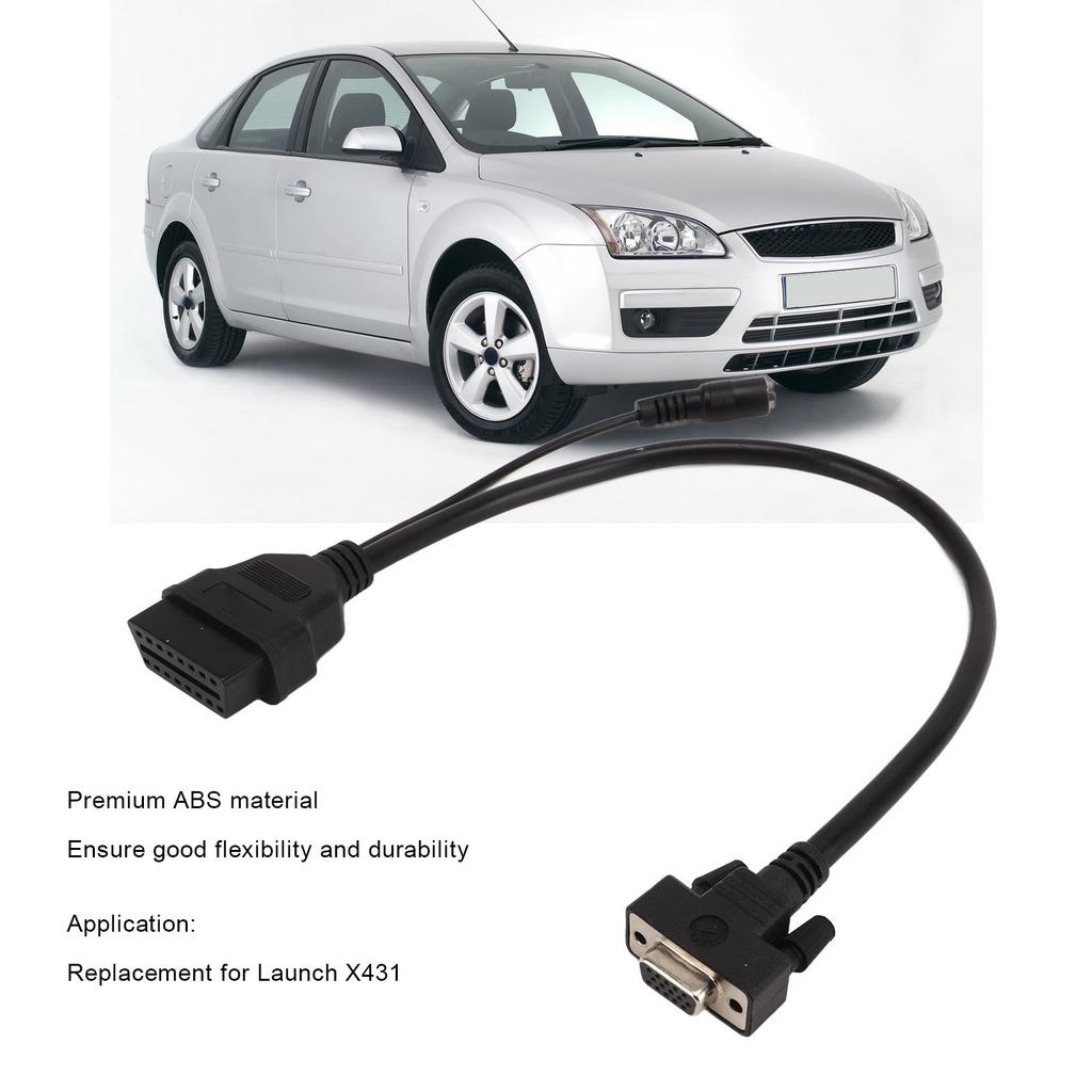 OBD Adapter Cable 16pin Male 15pin Female Plug and Play Diagnostic Connector Replacement for Launch X431