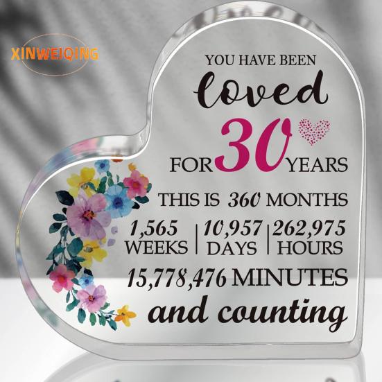 Heart Appreciation Ornament, Transparent Flower Print, Smooth Edge Heart Keepsake, Female Teacher Colleague Nurse Doctor Thank You Grateful Gift