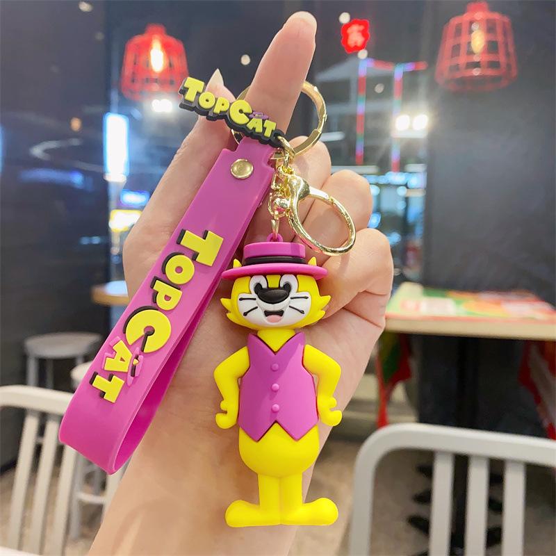 Creative Cartoon PVC Cat Backpack Keychain Pendant Charm
