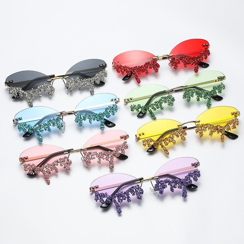Summer Season Tear Frame Sunglasses Asymmetrical Shape Gradient Color Options