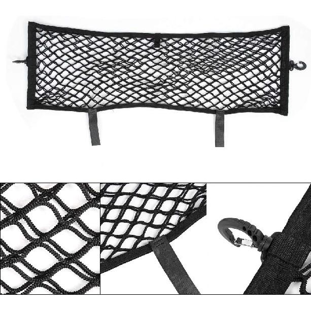 Aramox Car Rear Trunk Cargo Net, Trunk Elastic String Cargo Luggage Storage Double Layer Design Net Mesh for