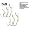 6/12/24Pcs Luminous Live Shrimp Fixing Hook Heavy Duty Metal Barbed Fishhook Freshwater Saltwater Catfish Bass Fishing Hook Fishing Accessories