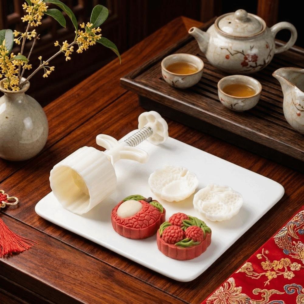 3D Litchi Shaped Mooncake Mold Non-Stick Cookie Stamp Easy Clean Pastries Mold  Mid-Autumn Festival