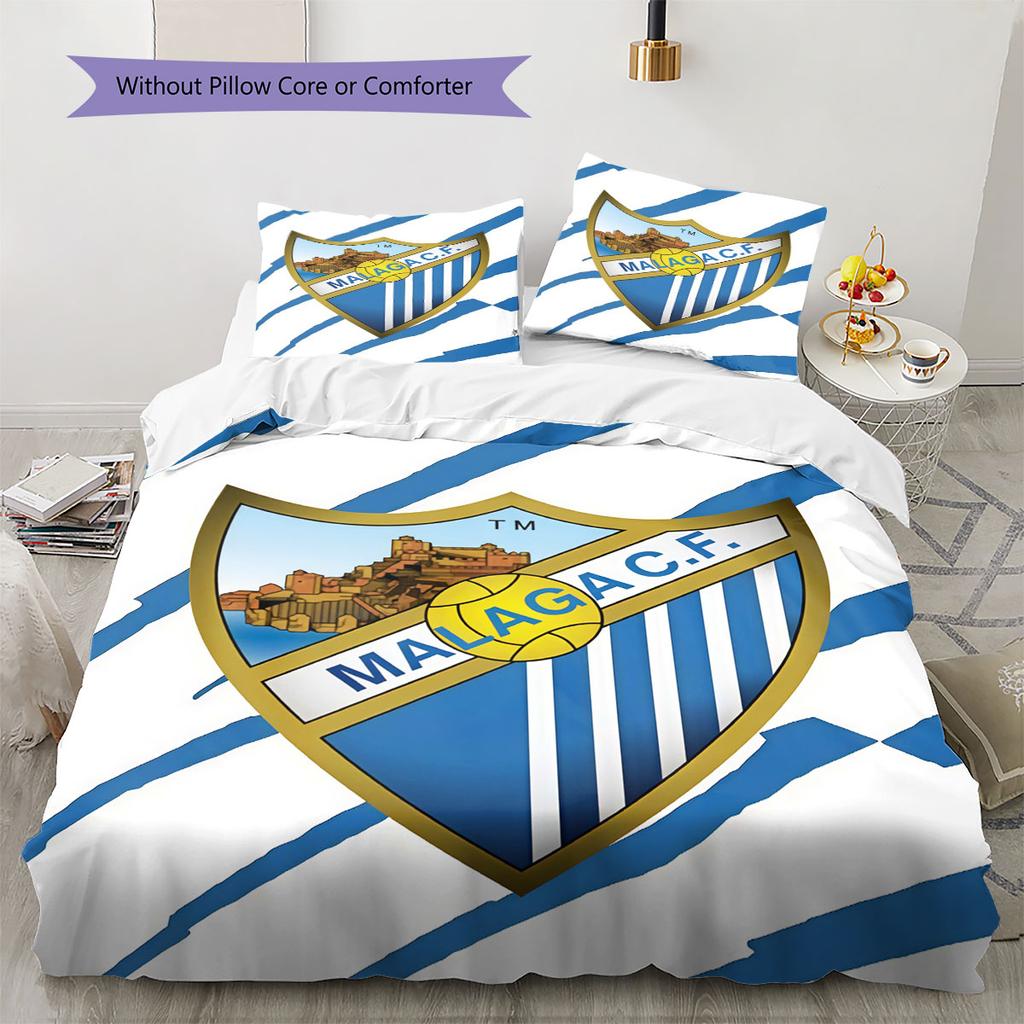 Set Copripiumino Trapuntato con Logo di Málaga Federa Decorazione per la Casa Regalo di Compleanno (1 * copripiumino + 2 * federa, senza nucleo)