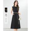 Summer New Fashionable Sleeveless Pleated Elastic Design Casual Temperament Dress