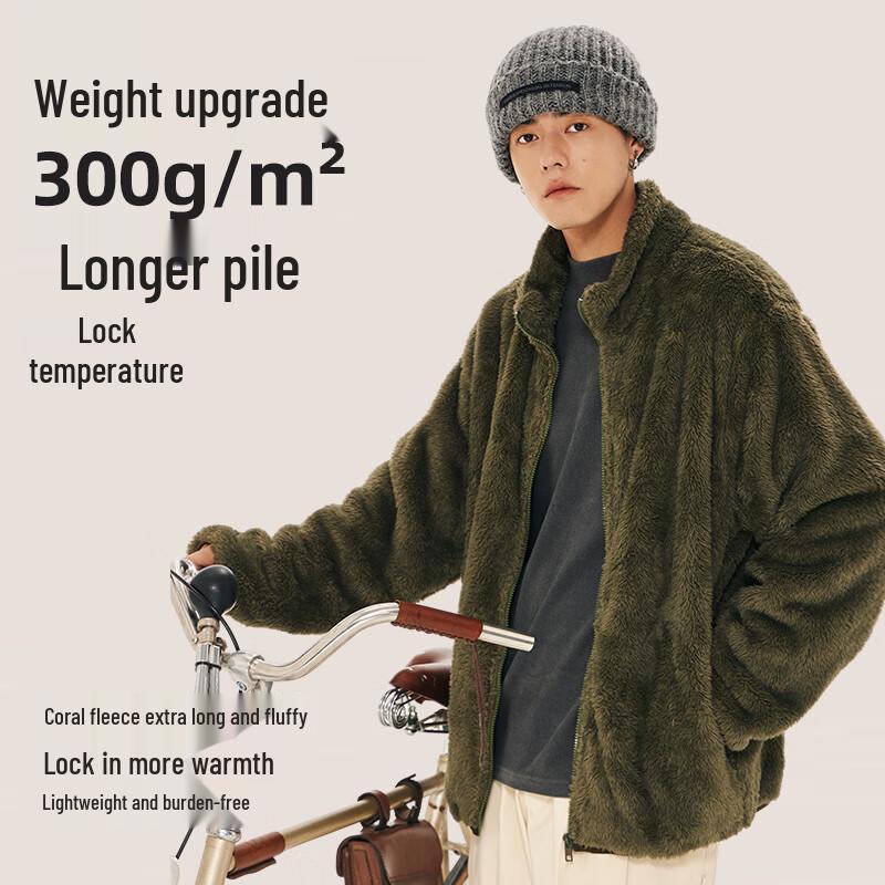 Jeanswest Unisex Plush Fleece Stand-Collar Jacket