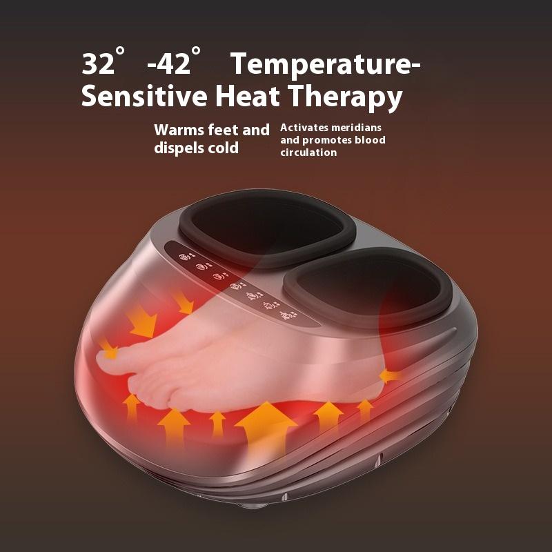 Fotmassasjeapparat, Shiatsu fotmassasje med varmefunksjon, elting, rulling og luftkompresjon, opp til herreskostørrelse 46, fjernkontroll.
