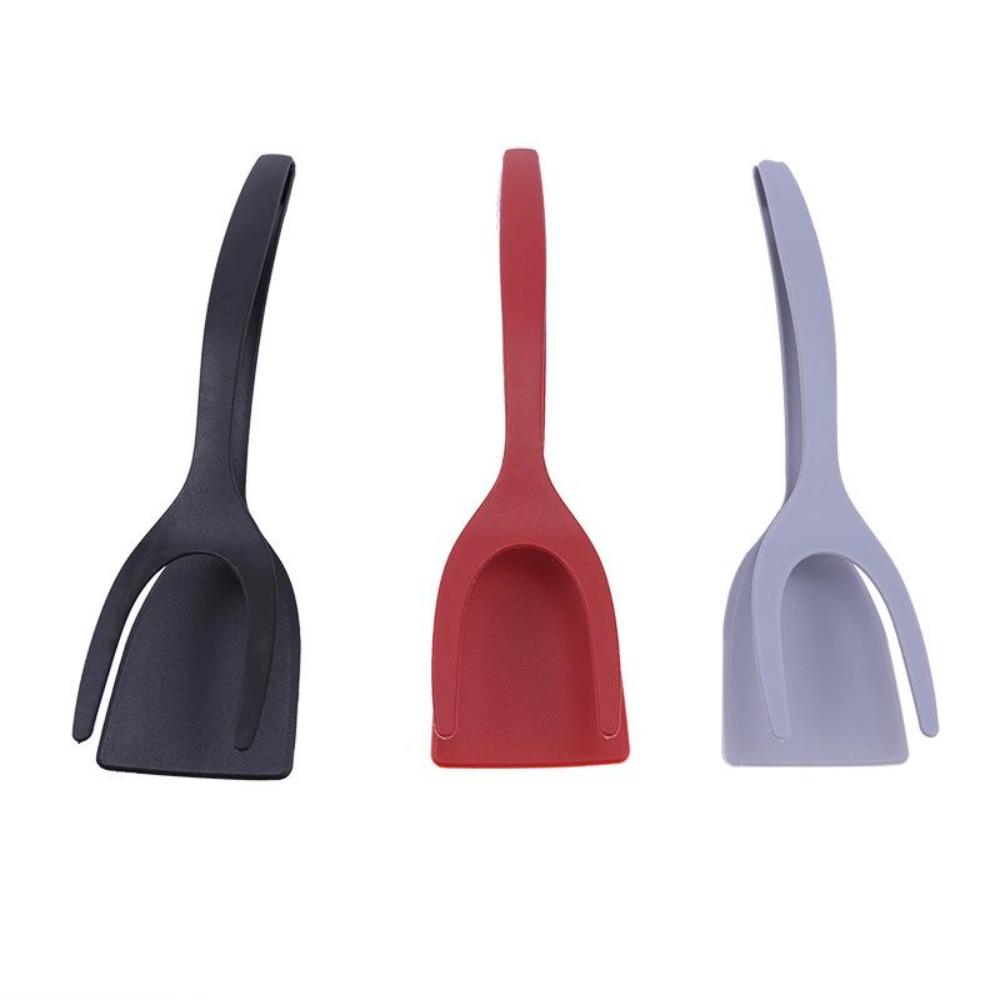 Pinza multifunzionale per spatola in silicone 2 in 1, pinza per vibrazione, resistente al calore, cucina di casa, cottura, bistecca, pancake, uovo, spatola clip