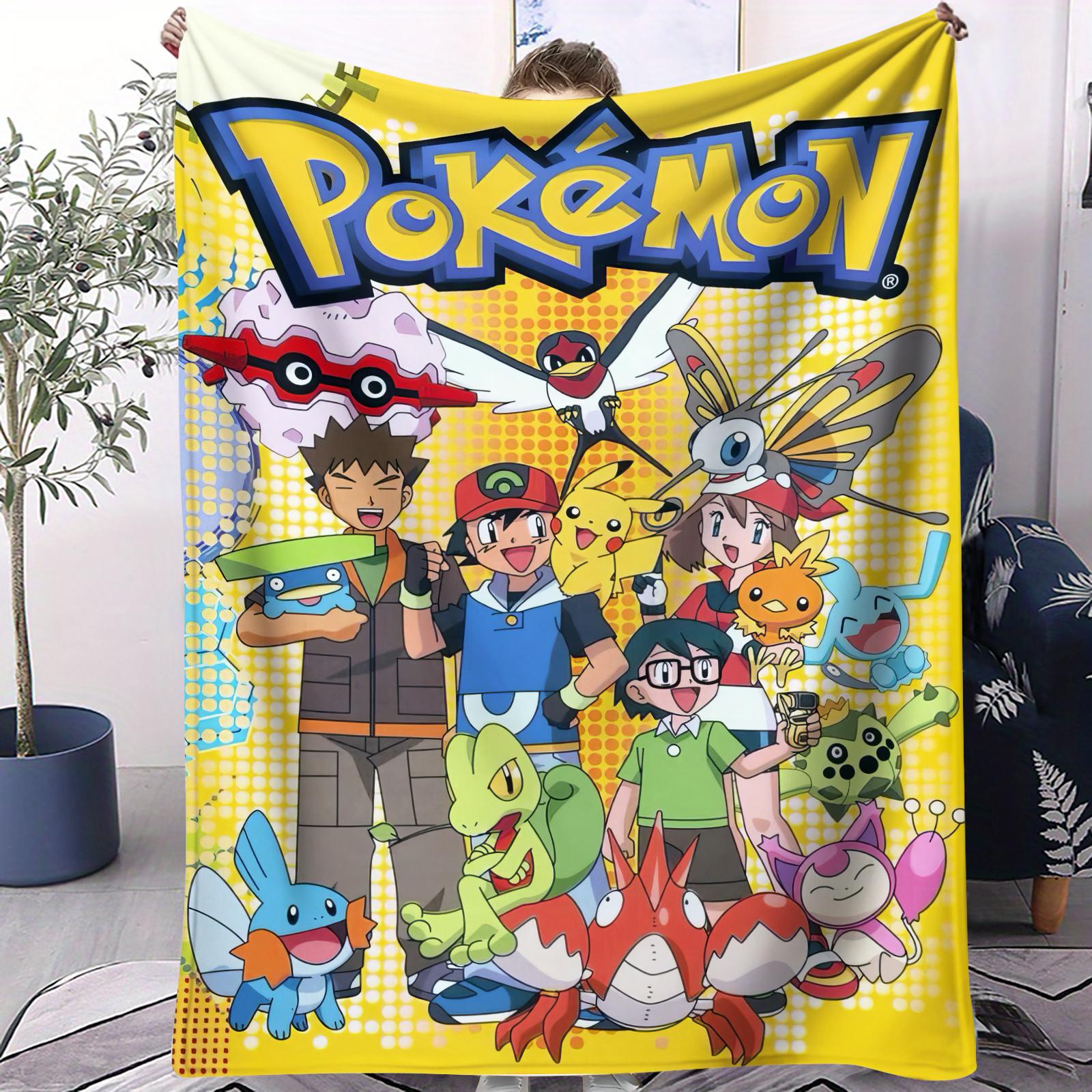 

Soft Durable Pokemon Printed Small Cover Air Conditioning Blanket Suitable For Beds Sofas Cars Offices Nap Fan Gift All Seasons 70x100cm