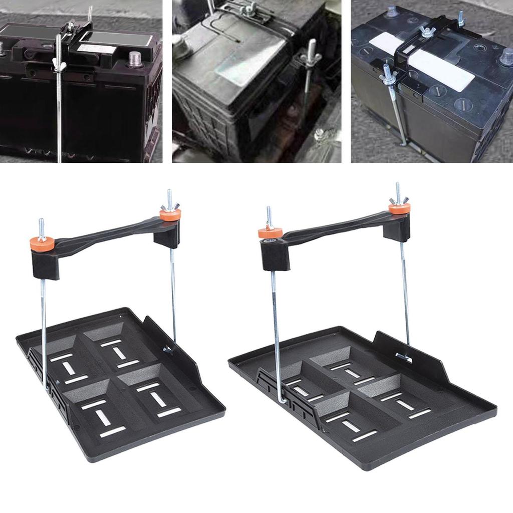 Car Battery Tray Bracket Metal Battery Hold Down Tray Storage Battery Holder Support Recessed Slot Fixing Bracket for Rvs Cars