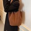 Suede Sewing Thread Retro Women's Shoulder Bags Casual Versatile Solid Colors High Capacity Handbag Tote CLE