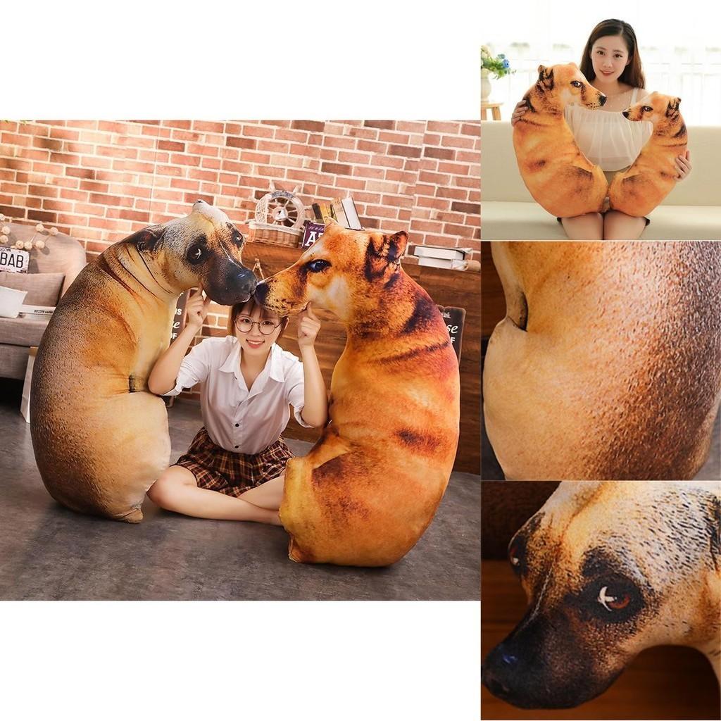 Kreatives 3D-Simulations-Hundekissen, Plüschtier Hund Stofftier für Kinder, Kurzer Plüschstoff, PP-Baumwollfüllung, Verschiedene Größen und Farben