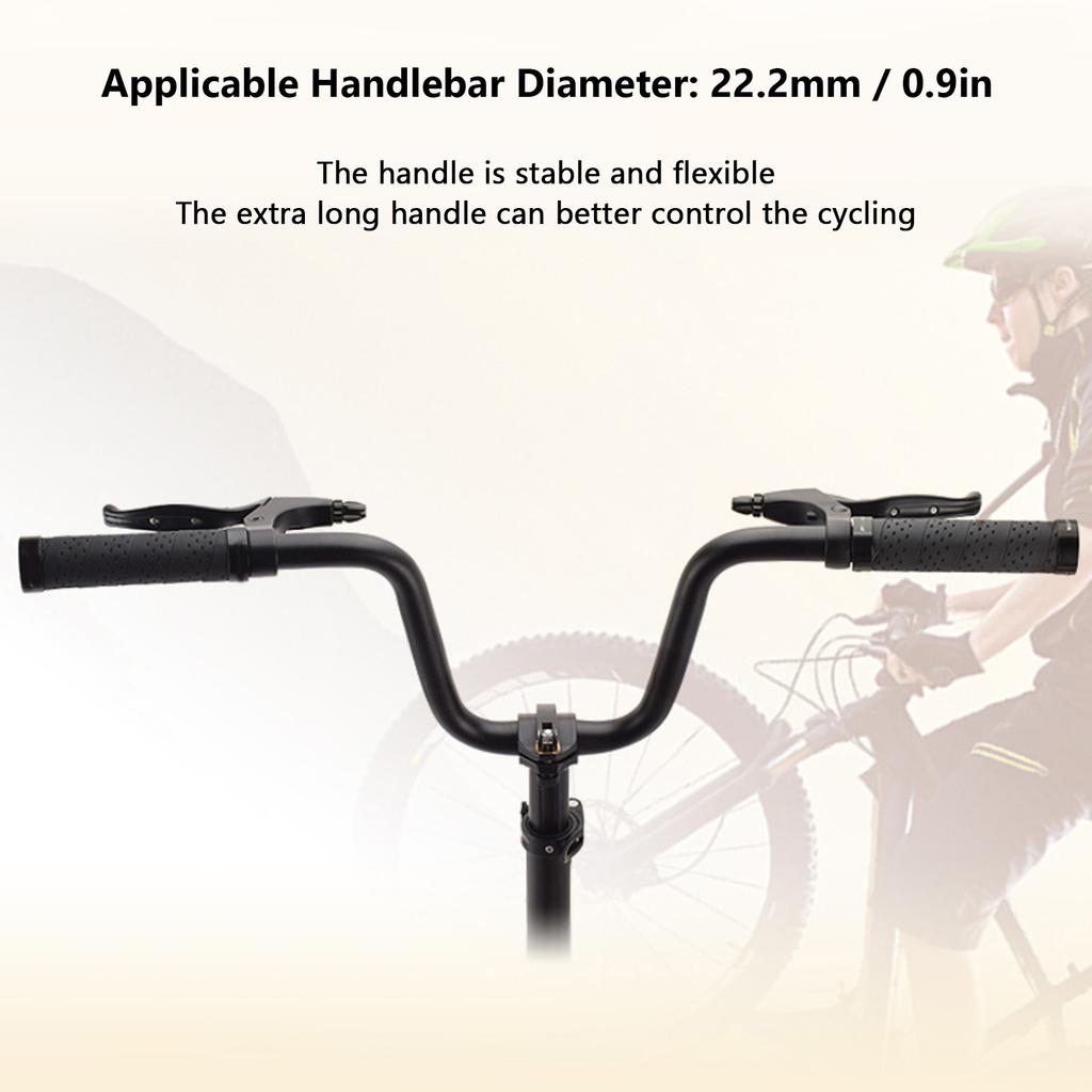 Mountain Bike Handlebar 25.4mm Diameter 580mm Extra Long Handlebar Aluminum Alloy Folding Road Bike Riser Bar 210mm / 8.3in Height