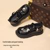 Carter Rabbit Girls' Stylish Black Leather Princess Shoes - Spring 2026 Formal Performance Footwear (X5CK004)