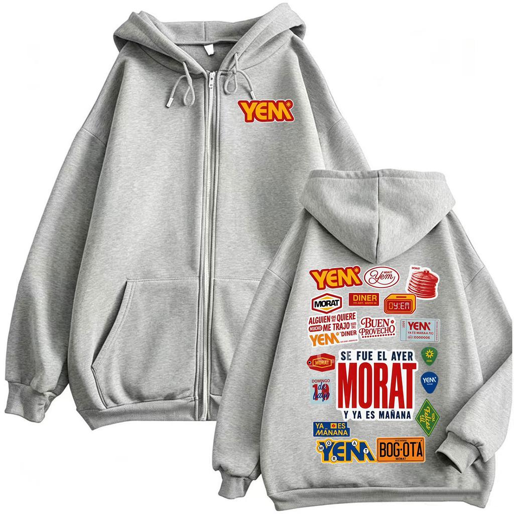 Morat Yem Manana Zipper Hoodie Unisex Fashion Hip Hop Sweatshirt Jacket Men's High Quality Zip Up Hoodies
