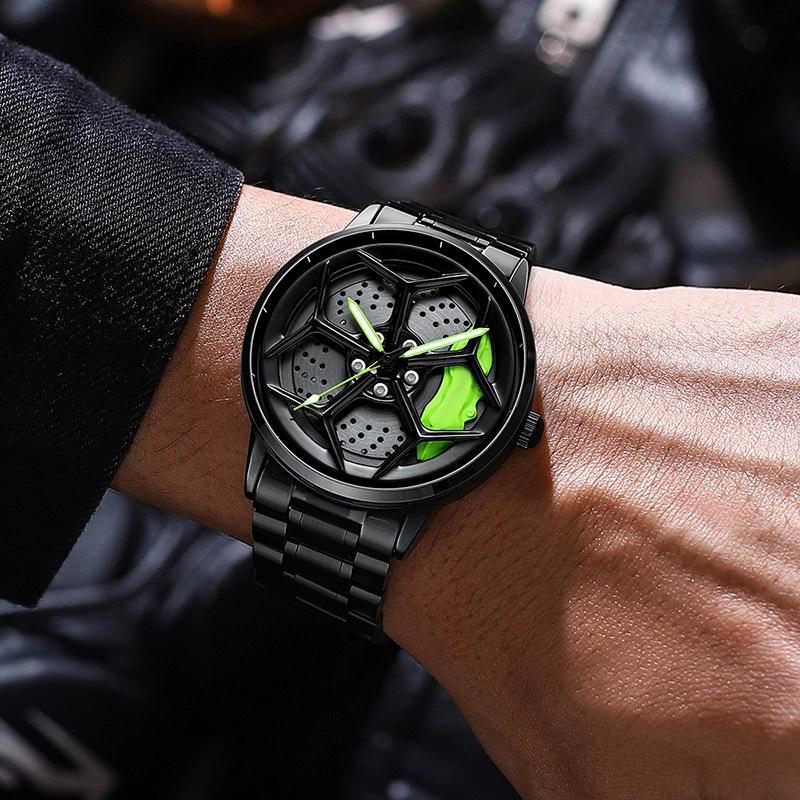 SVJ Multifunctional Men's Off-Road Waterproof Quartz Watch with 3D Hollow Design
