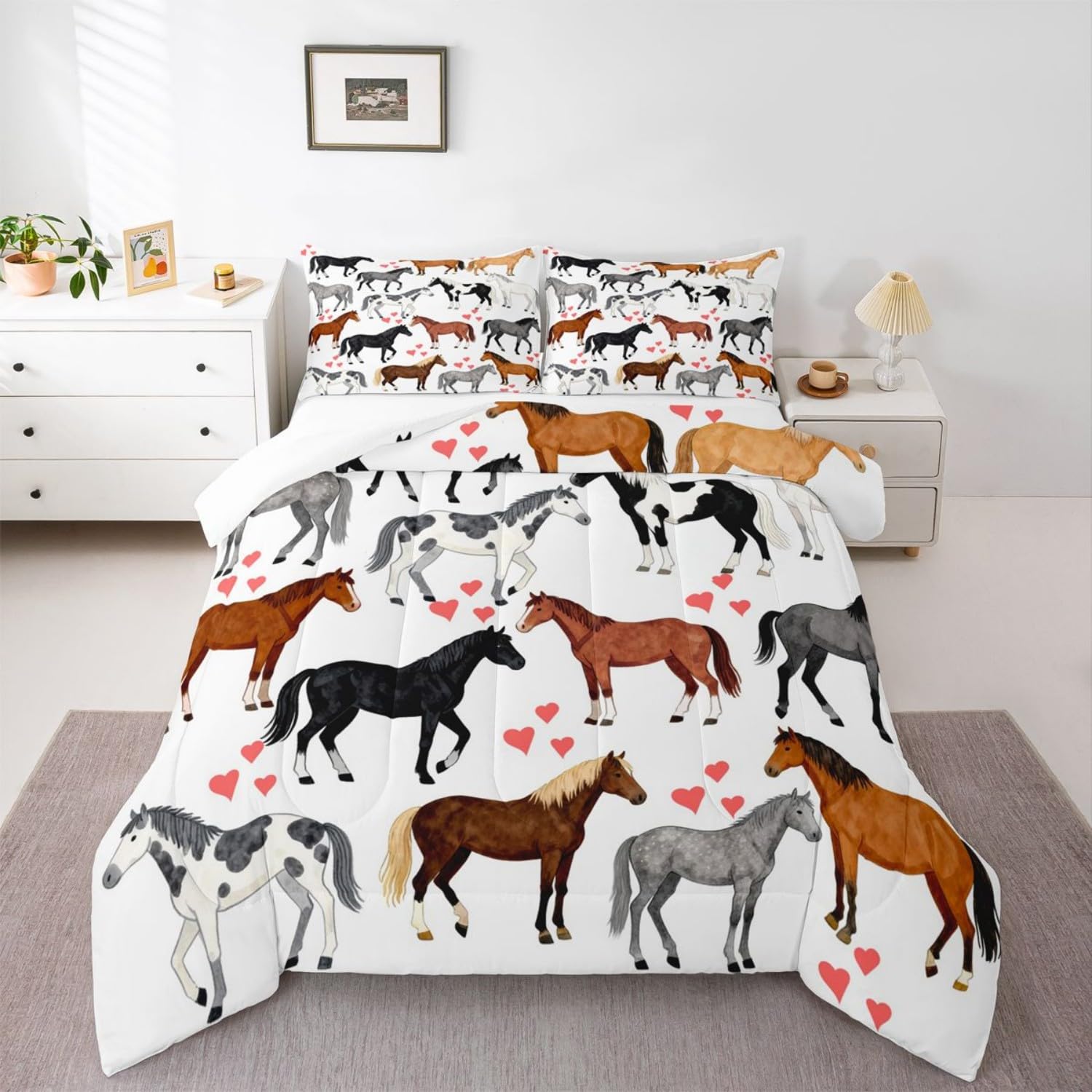 Erosebridal Ice Hockey Comforter Set Twin, Hockey Player Down Comforter for Kids Boys Girls Teens Juvenile, Sports Game Duvet Set, Soft Wint 155x200cm