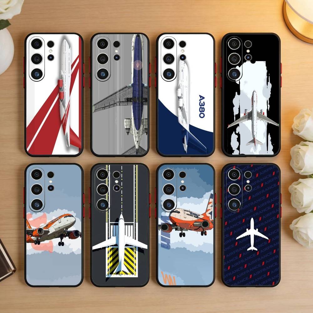 B-Graffiti Travel Airplane Pattern Phone Case For Samsung S26,S25,S24,S23,S22,S21,S20,Plus,Fe,Lite,Others Black Cover